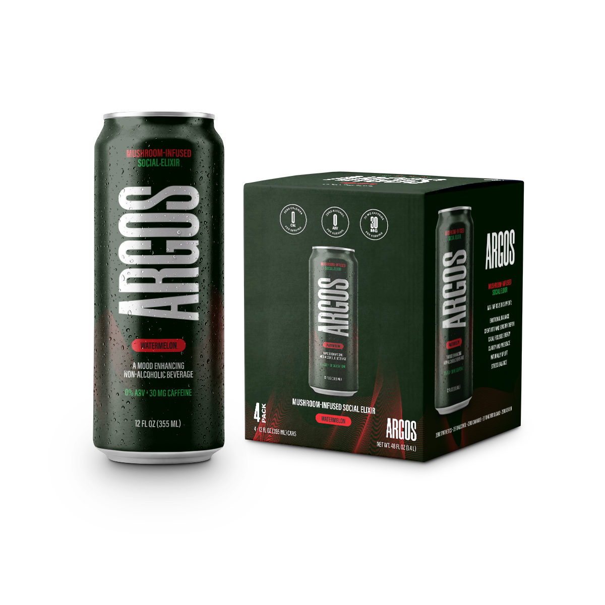 ARGOS ELIXIR | Sparkling Mushroom Beverage – 4 Pack