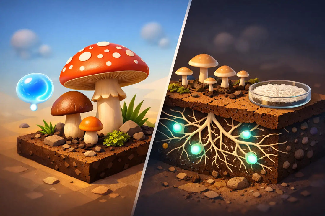 Fruiting Body vs Mycelium: What Matters?