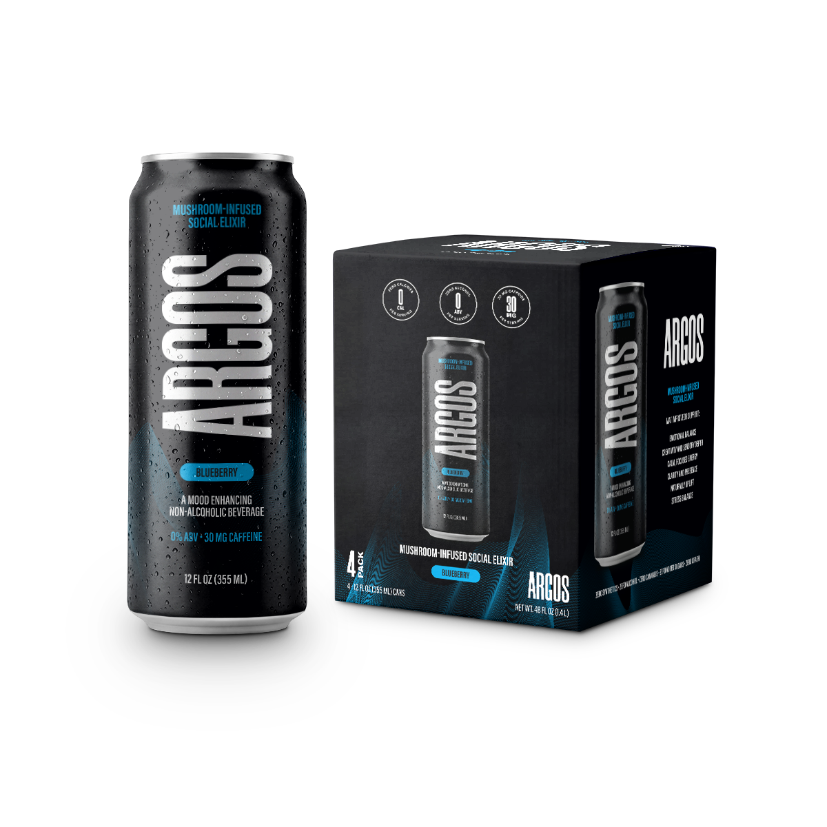 ARGOS ELIXIR | Sparkling Mushroom Beverage – 4 Pack