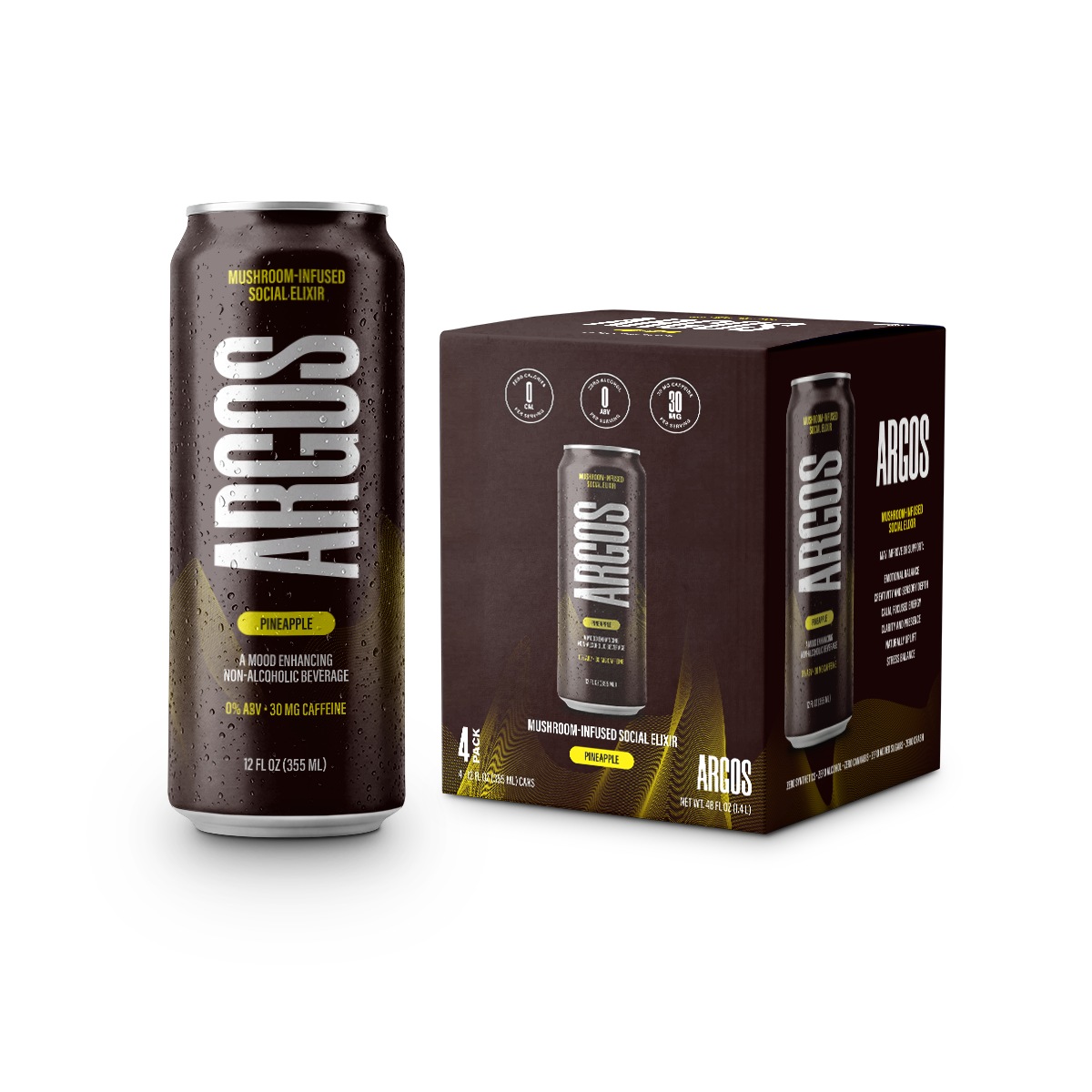 ARGOS ELIXIR | Sparkling Mushroom Beverage – 4 Pack